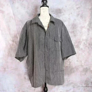 Vintage Propper 2XL brown check short sleeve tactical shirt magnetic pockets